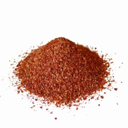Earthy brown sumac powder, a versatile superfood spice for a wellness lifestyle and healthy Bavarian cooking.
