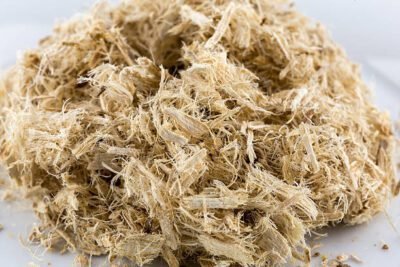 Fibrous shredded slippery elm bark for organic products