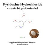 An image featuring the chemical structure of Pyridoxine Hydrochloride (Vitamin B6 HCl).